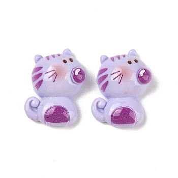 Opaque Resin Animal Decoden Cabochons, Cat Shape, 29x22x9.5mm