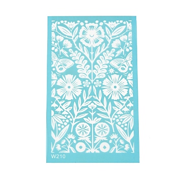 Reusable Polyester Screen Printing Stencil, for Painting on Wood, DIY Decoration T-Shirt Fabric, Flower, 15x9cm