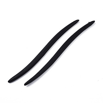 Vintage Schima Wood Hair Sticks Findings, Hair Accessories for Women, Black, 168x12x7mm, Hole: 1.8mm