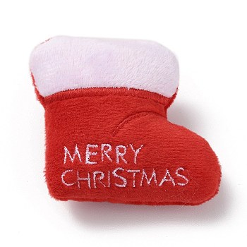 Christmas Theme Wool Cloth Brooches, with Iron Pins, for Backpack Clothes, Christmas Socking, 57x65x23.5mm