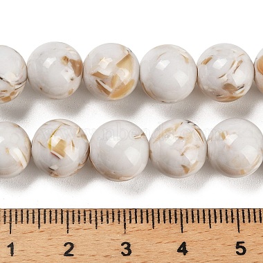 Assembled Synthetic Stone and Trochus Shell Beads Strands(G-B128-08D-01)-4