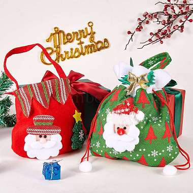 7Pcs 7 Style Christmas Non-woven Fabrics Candy Bags Decorations(sgABAG-SZ0001-16)-4