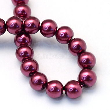 Baking Painted Pearlized Glass Pearl Round Bead Strands(HY-Q330-8mm-72)-4