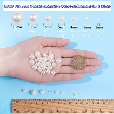 52g ABS Plastic Imitation Pearl Cabochons(SACR-SZ0001-10)-2