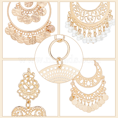 anattasoul 5 paires 5 style alliage plat rond et larme filigrane boucles d'oreilles lustre(EJEW-AN0003-01)-6