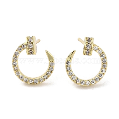 Clear Ring Cubic Zirconia Stud Earrings