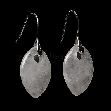 Natural Quartz Crystal Horse Eye Dangle Earrings(EJEW-I315-01P-02)-2