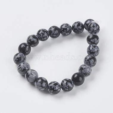 Chapelets de perles de flocon de neige en obsidienne naturelle(X-G-G515-10mm-01)-2
