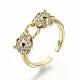 Brass Micro Pave Clear Cubic Zirconia Cuff Rings(X-RJEW-S044-076-NF)-1