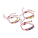 Flat Round with Evil Eye Resin Braided Beads Bracelet(BJEW-JB07336)-1