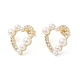 Brass Heart Stud Earrings with Cubic Zirconia(EJEW-D065-03G)-1