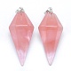 Watermelon Stone Glass Pointed Pendants(KK-E757-F-20P)-1