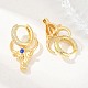 Brass Micro Pave Cubic Zirconia Dangle Hoop Earrings(EJEW-G471-46G)-2