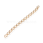 Ionenbeschichtung (IP) 304 Kettenverl&auml;ngerung aus Edelstahl, Dapped Bordsteinkette, golden, 45~52 mm, Link: 4.5x2.5x0.5 mm(STAS-I147-01G)