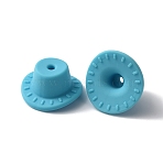 Food Grade Eco-Friendly Silicone Beads, Hat, Deep Sky Blue, 26x14mm, Hole: 3mm(SIL-WH0013-30C)