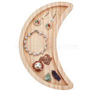 Wooden Crystal Ornament Display Tray, Crescent Moon, for Home 
Decoration, Moccasin, 235x205x16mm, Inner Diameter: 210x78mm(AJEW-WH0324-32)