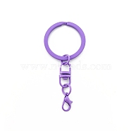 Spray Painted Iron Keychain Swivel Clasps, with Lobster Claw Clasps, Lilac, 66.5mm(FIND-WH0111-355I)