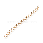 Ion Plating(IP) 304 Stainless Steel Chain Extender, Dapped Curb Chain, Golden, 45~52mm, Link: 4.5x2.5x0.5mm(STAS-I147-01G)