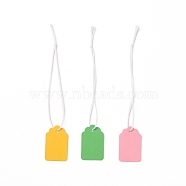 Paper Tags, with Cotton Wire, Blank Price Tag, Rectangle, Mixed Color, 13.5cm, 500pcs/bag(AJEW-C019-02)