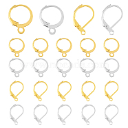 200Pcs 4 Style Iron Leverback Earring Findings, with Horizontal Loops, Golden & Stainless Steel Color, 13x13x2mm, Hole: 1.2mm, Pin: 0.8mm, 15x11.5x1.5mm, Hole: 2mm, 50Pcs/style(EJEW-FH0001-07)