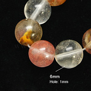Tigerskin Glass Beads Strands, Round, Colorful, 6mm, Hole: 1mm(G-G152-6mm-3)