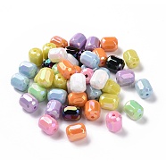 Opaque Acrylic Imitation Shell Beads, Faceted Barrel, Mixed Color, 17~17.5x13~13.5x13~13.5mm, Hole: 2.5mm(OACR-P011-06G)