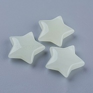 Synthetic Luminous Stone Pendants, Glow in the Dark, Star, Turquoise, 24x25x7mm, Hole: 1mm(X-G-P359-06A)