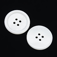 Resin Buttons, Dyed, Flat Round, White, 15x2.5mm, Hole: 2mm, 395pcs/bag(RESI-D030-15mm-01)