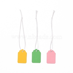 Paper Tags, with Cotton Wire, Blank Price Tag, Rectangle, Mixed Color, 13.5cm, 500pcs/bag(AJEW-C019-02)