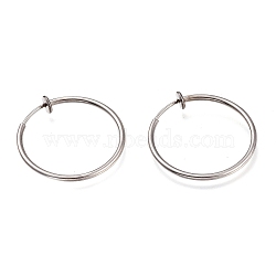 Non-Tarnish 304 Stainless Steel Retractable Earrings, Clip-on Earrings For Non-pierced Ears, Stainless Steel Color, 60x2mm(STAS-O135-01G-01)