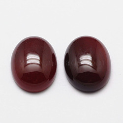 Natural Agate Cabochons, Grade A, Dyed, Oval, Dark Red, 40x30x7mm(G-K021-40x30mm-01)