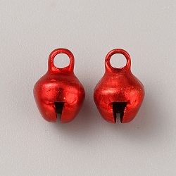 Aluminum Charms, Bell Charm, Red, 7.5x6mm, Hole: 1.6mm(ALUM-WH0001-07C)