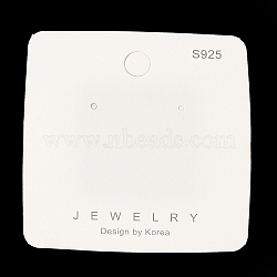 Square Paper Jewelry Display Cards, Earring Display Cards, WhiteSmoke, 7x6.95x0.05cm, Hole: 8mm and 2mm(CDIS-M005-19)