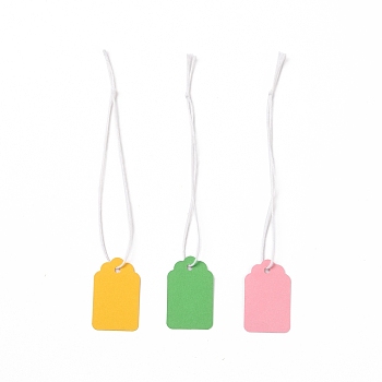 Paper Tags, with Cotton Wire, Blank Price Tag, Rectangle, Mixed Color, 13.5cm, 500pcs/bag