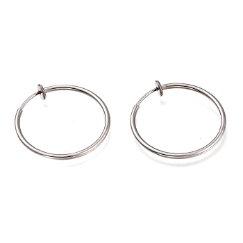 304 Stainless Steel Retractable Earrings, Clip-on Earrings For Non-pierced Ears, Stainless Steel Color, 60x2mm