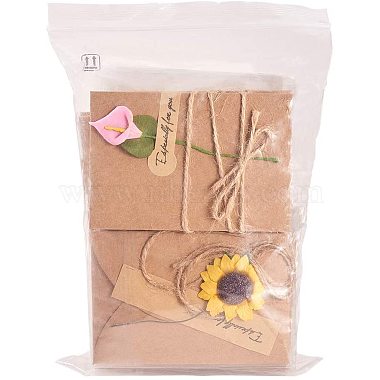 Kraft Paper Greeting Cards and Kraft Paper Envelopes Sets(DIY-NB0002-08)-7