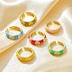 Brass Open Cuff Rings for Women(RJEW-K305-03B-G)-1
