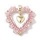 Seed Glass & Alloy Heart Pendant(PALLOY-MZ00234)-1