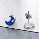 Rhodium Plated 925 Sterling Silver Enamel Stud Earrings(EJEW-FF0008-010P)-4