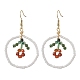 Boucles d'oreilles pendantes en perles de rocaille en verre fleur(EJEW-MZ00148-02)-1