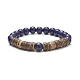 Natural Gemstone & Coconut Beaded Stretch Bracelet for Women(BJEW-JB09149)-2