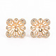Brass Micro Pave Clear Cubic Zirconia Stud Earring Findings(KK-S356-238-NF)-1