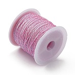 12-Ply Polyester Cords, Round, Pearl Pink, 0.8mm, about 27.34 Yards(25m)/Roll(X1-OCOR-TAC0008-33E)