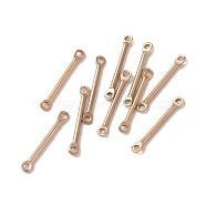 Ion Plating(IP) 304 Stainless Steel Connector Charms, Bar Links, Rose Gold, 15x2x1mm, Hole: 1mm(STAS-Q323-04D-RG)