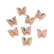 Eco-friendly Brass Cubic Zirconia Multi-Strand Links, Cadmium Free & Lead Free, Butterfly, Rose Gold, Mixed Color, 10x12x5mm, Hole: 1.2mm(KK-D076-07A-RG)