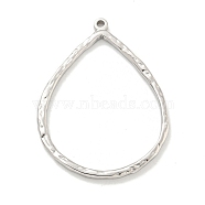 Non-Tarnish 304 Stainless Steel Pendants, Teardrop Charms, Stainless Steel Color, 41.5x32x2mm, Hole: 1.6mm(STAS-L278-054P)