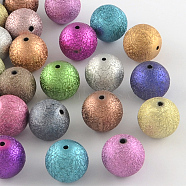 Crapy Exterior Acrylic Beads, Round, Mixed Color, 20mm, Hole: 2mm(X-ACRP-R005-20mm-M)