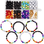 DIY DIY Natural & Synthetic Mixed Gemstone Round Beaded Stretch Bracelet Making Kit, Chakra Planet Theme Bracelet, 6~8x0.8~9mm, Hole: 0.8~2.5mm(DIY-SC0024-65)