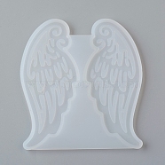 DIY Wing Silicone Molds, Resin Casting Molds, For UV Resin, Epoxy Resin Jewelry Making, White, 87x80x3.5mm, Inner Size: about 84x34mm(AJEW-D046-09)