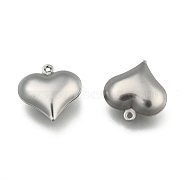 Stainless Steel Pendants, Puffed Heart, Stainless Steel Color, 17x16x6mm, Hole: 1mm(STAS-M226-02A)